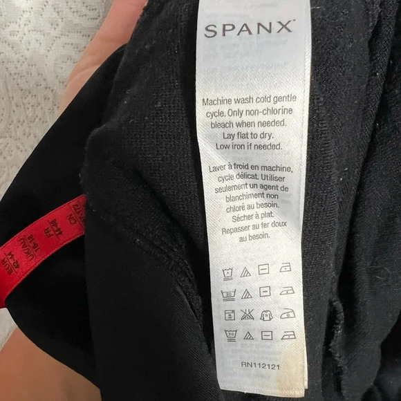 Spanx Women's High Waist Activewear Leggings Black Size L Mesh Side Panels - Picture 14 of 16